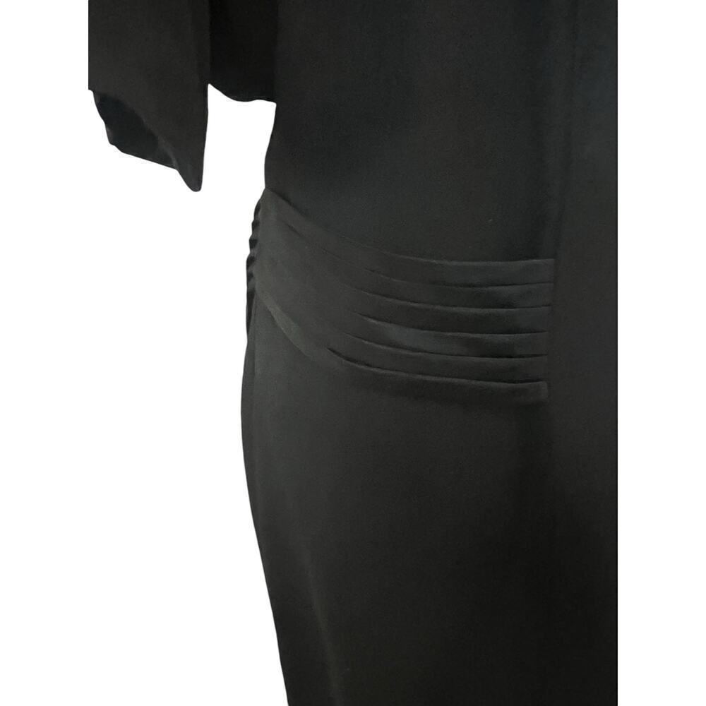 Vintage Dawn Joy II Black Long USA Button Down w/Satin Buttons Dress  16W​ - Picture 5 of 10